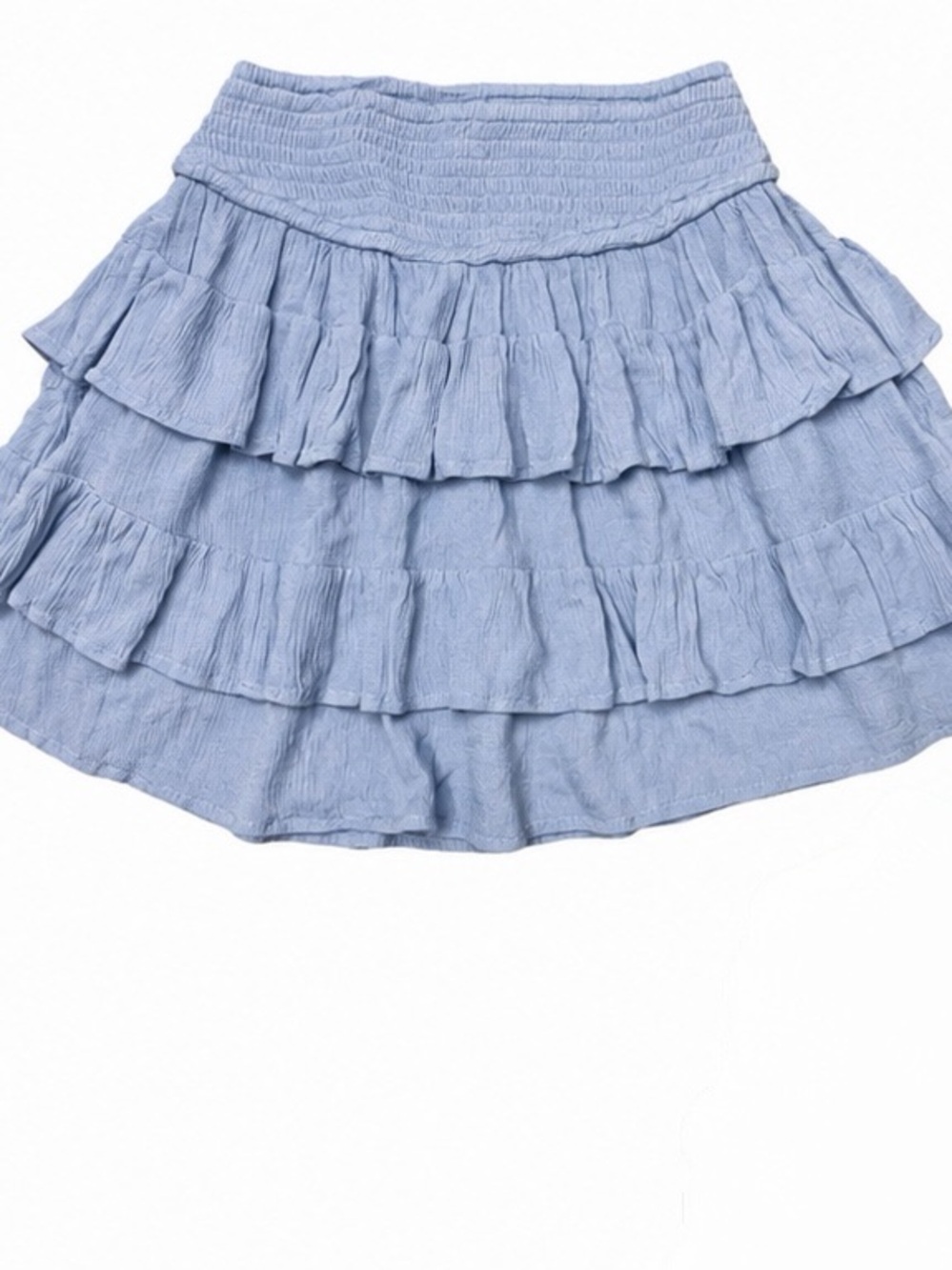 Hollister Blue Ruffle Mini Skirt XS NWT Cottagecore Coquette Tiered with Shorts - Picture 3 of 8